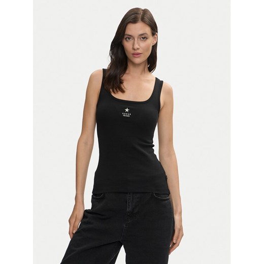Guess Jeans Top W4YP48 KA0H1 Czarny Regular Fit ze sklepu MODIVO w kategorii Bluzki damskie - zdjęcie 184875150