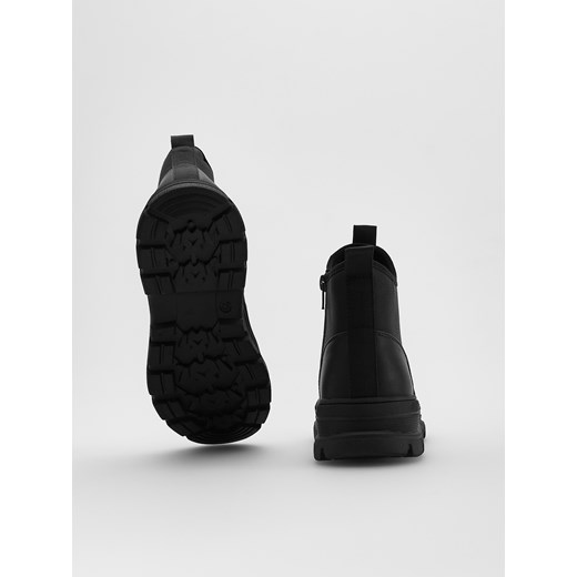 Reserved - Botki na zamek - czarny Reserved 37 Reserved