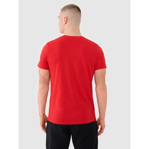 Męski t-shirt z nadrukiem 4F 4FWMM00TTSHM2658 - czerwony XXL Sportstylestory.com