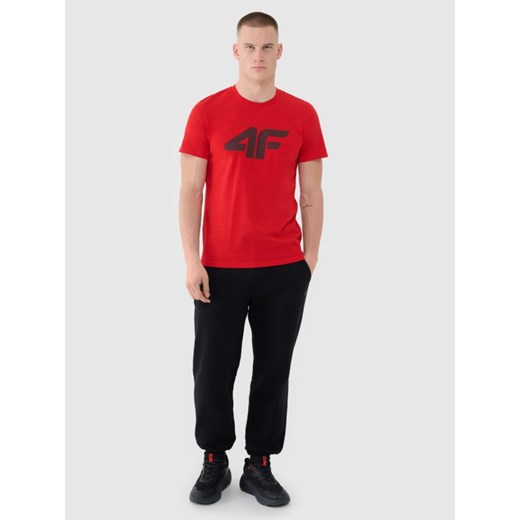 Męski t-shirt z nadrukiem 4F 4FWMM00TTSHM2658 - czerwony XXL Sportstylestory.com