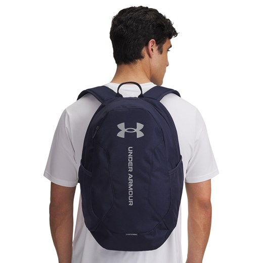 Plecak uniseks UA Hustle Lite Backpack - granatowy ze sklepu Sportstylestory.com w kategorii Plecaki - zdjęcie 184879554