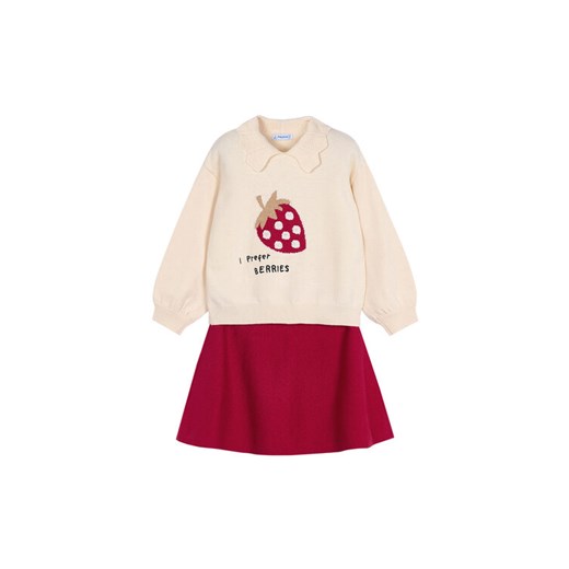 Mayoral Komplet bluza i spódniczka 4932 Beżowy Regular Fit ze sklepu MODIVO w kategorii Komplety dziewczęce - zdjęcie 184880650