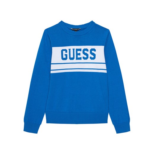 Guess Sweter L5YR01 Z0140 Niebieski Regular Fit ze sklepu MODIVO w kategorii Swetry chłopięce - zdjęcie 184881330