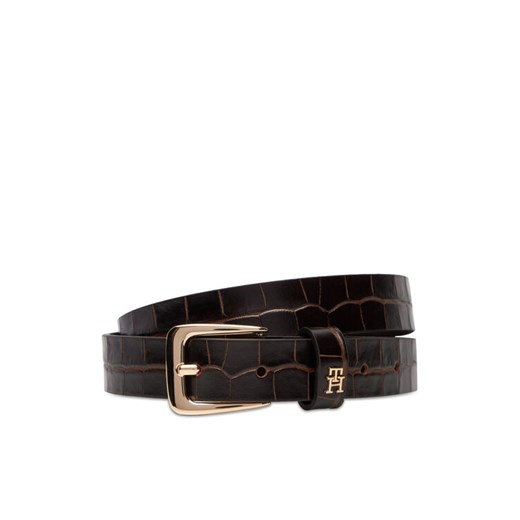 Pasek Damski Tommy Hilfiger Th Libre 2.5 Croc AW0AW17975 Brązowy ze sklepu eobuwie.pl w kategorii Paski damskie - zdjęcie 184882701