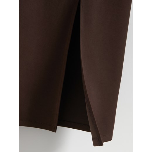 Reserved - Spódnica midi z modalem - ciemnobrązowy Reserved M Reserved