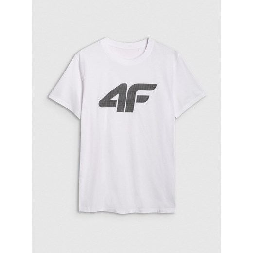 Męski t-shirt z nadrukiem 4F 4FWMM00TTSHM2658 - biały ze sklepu Sportstylestory.com w kategorii T-shirty męskie - zdjęcie 184885134