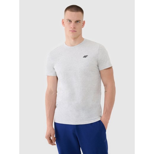 Męski t-shirt basic 4F 4FWMM00TTSHM2657 - szary ze sklepu Sportstylestory.com w kategorii T-shirty męskie - zdjęcie 184885214