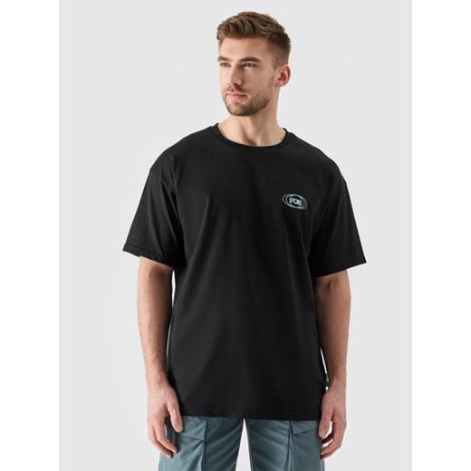Męski t-shirt z nadrukiem 4F 4FRSS24TTSHM2535 - czarny ze sklepu Sportstylestory.com w kategorii T-shirty męskie - zdjęcie 184885250