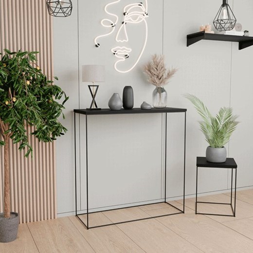 Czarna konsola nowoczesna do przedpokoju - Irix 4X Elior One Size wyprzedaż Edinos.pl