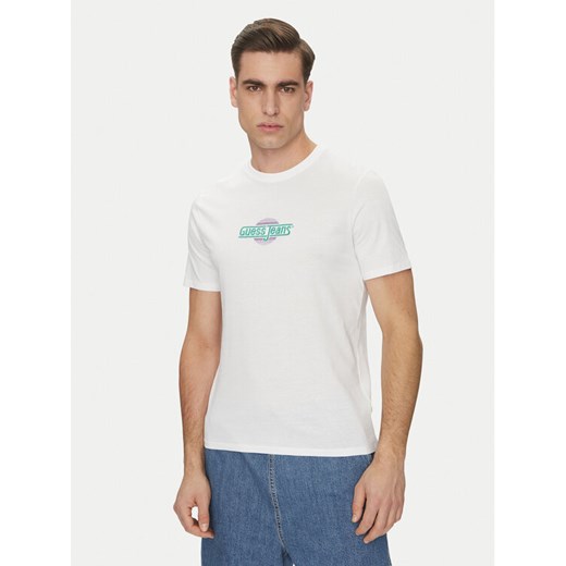 Guess Jeans T-Shirt M5GI23 K8HM0 Biały Slim Fit ze sklepu MODIVO w kategorii T-shirty męskie - zdjęcie 184886664