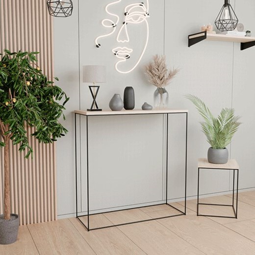 Konsola do przedpokoju dąb sonoma + czarny - Irix 4X Elior One Size okazyjna cena Edinos.pl