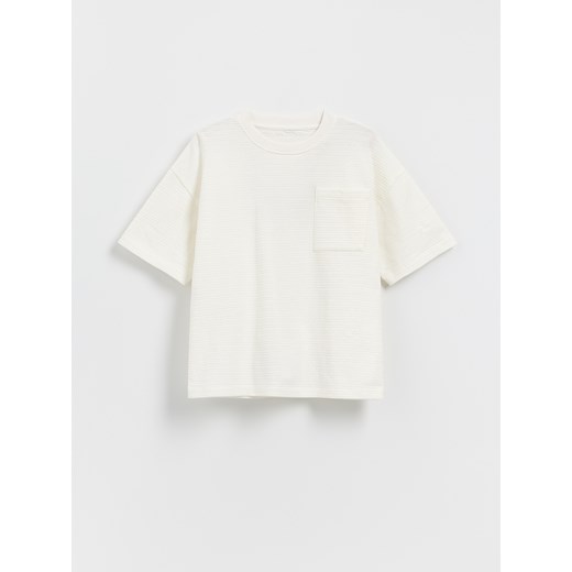 Reserved - T-shirt oversize - złamana biel ze sklepu Reserved w kategorii T-shirty chłopięce - zdjęcie 184889011