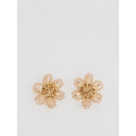 Reserved - Kolczyki w kształcie kwiatów - beżowy ze sklepu Reserved w kategorii Kolczyki - zdjęcie 184889204