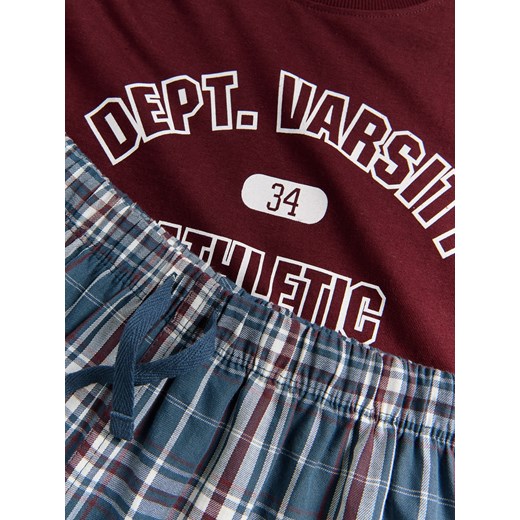 Reserved - Dwuczęściowa piżama z nadrukiem - bordowy Reserved 134/140 (8-9 lat) Reserved