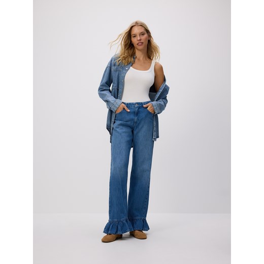 Reserved - Jeansy z falbankami - niebieski Reserved 42 Reserved