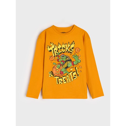 Sinsay - Koszulka z długimi rękawami Teenage Mutant Ninja Turtles - pomarańczowy Sinsay 140 (9-10 l) Sinsay