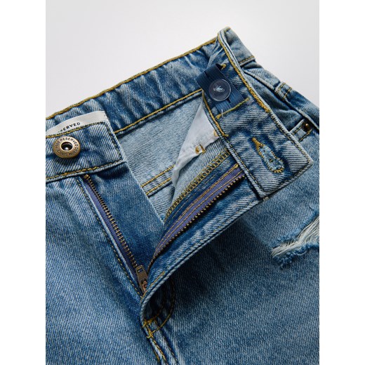Reserved - Jeansy wide leg z przetarciami - niebieski Reserved 116 (5-6 lat) Reserved