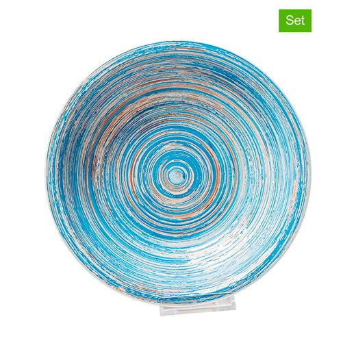 Kare Talerze głębokie (6 szt.) &quot;Swirl&quot; w kolorze błękitnym - Ø 21 cm ze sklepu Limango Polska w kategorii Naczynia - zdjęcie 184891700