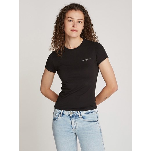 TOMMY JEANS Koszulka w kolorze czarnym ze sklepu Limango Polska w kategorii Bluzki damskie - zdjęcie 184892253