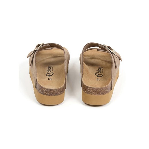 billowy Skórzane klapki w kolorze beżowym Billowy 36 wyprzedaż Limango Polska