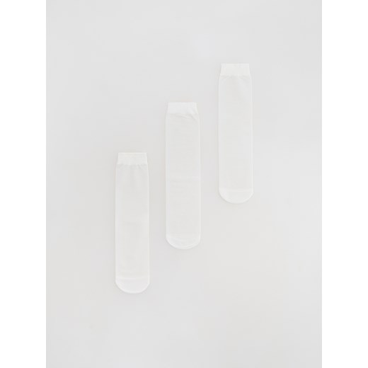 Reserved - Podkolanówki 3 pack - biały ze sklepu Reserved w kategorii Skarpetki dziecięce - zdjęcie 184893181