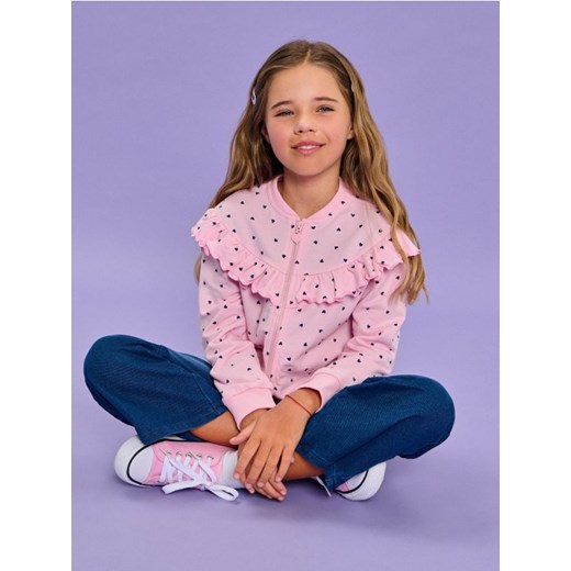 Sinsay - Bluza z ozdobnymi falbanami - różowy ze sklepu Sinsay w kategorii Bluzy dziewczęce - zdjęcie 184904042