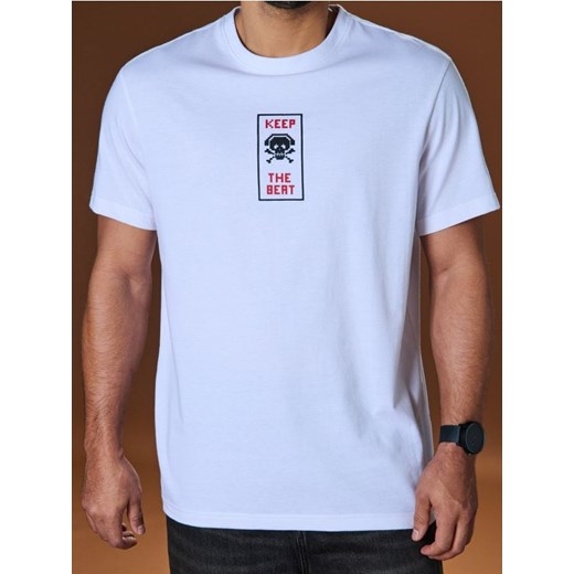 Sinsay - Koszulka z nadrukiem - biały ze sklepu Sinsay w kategorii T-shirty męskie - zdjęcie 184904082