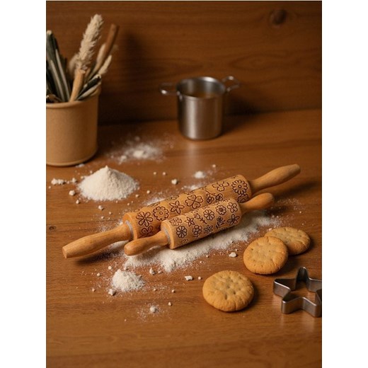 Sinsay - Grawerowane wałki do ciasta 2 pack - beżowy ze sklepu Sinsay w kategorii Akcesoria do pieczenia - zdjęcie 184904204