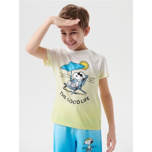 Sinsay - Koszulka z efektem ombre Peanuts - zielony ze sklepu Sinsay w kategorii T-shirty chłopięce - zdjęcie 184904363