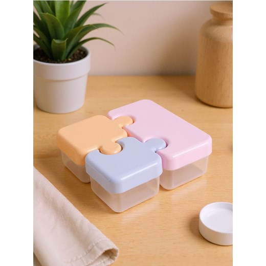 Sinsay - Lunch box z przegródkami i pojemnikami - różowy ze sklepu Sinsay w kategorii Pojemniki kuchenne - zdjęcie 184904540