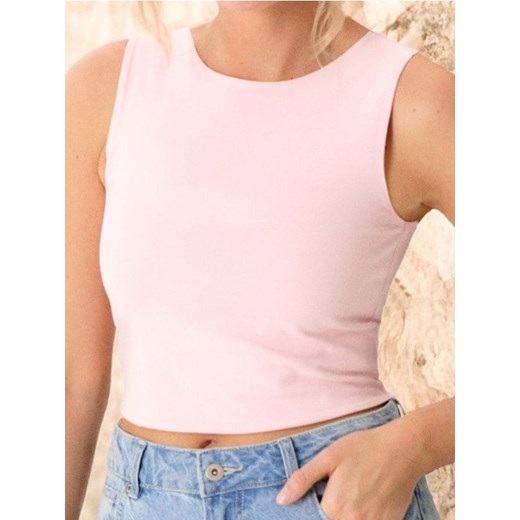 Sinsay - Crop top - różowy ze sklepu Sinsay w kategorii Bluzki damskie - zdjęcie 184904543