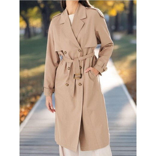 Sinsay - Trencz - beżowy Sinsay XS Sinsay