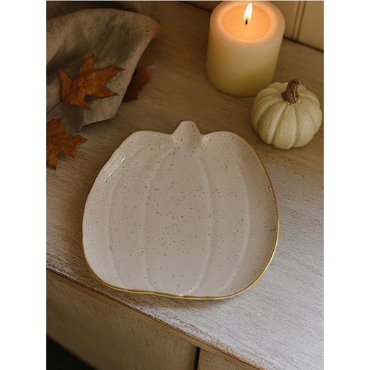 Sinsay - Talerz w kształcie dyni z nakrapianym wzorem - kremowy ze sklepu Sinsay w kategorii Talerze - zdjęcie 184904953