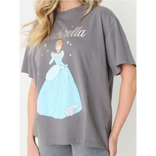 Sinsay - Koszulka loose fit Disney Princess - szary ze sklepu Sinsay w kategorii Bluzki damskie - zdjęcie 184905114