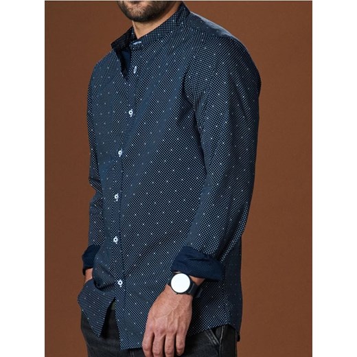 Sinsay - Koszula slim fit - granatowy ze sklepu Sinsay w kategorii Koszule męskie - zdjęcie 184905153