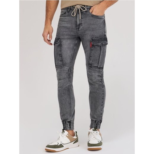 Sinsay - Jeansy jogger cargo - szary ze sklepu Sinsay w kategorii Jeansy męskie - zdjęcie 184905334