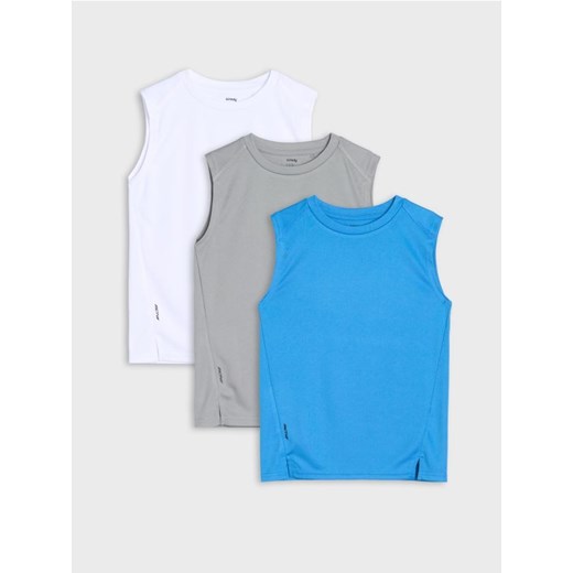 Sinsay - Koszulki sportowe bez rękawów 3 pack Active - błękitny ze sklepu Sinsay w kategorii T-shirty chłopięce - zdjęcie 184905470
