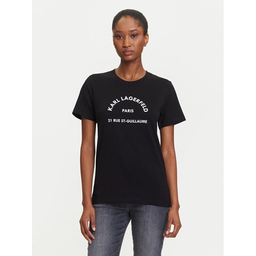 KARL LAGERFELD T-Shirt A3W17105 Czarny Regular Fit ze sklepu MODIVO w kategorii Bluzki damskie - zdjęcie 184906060