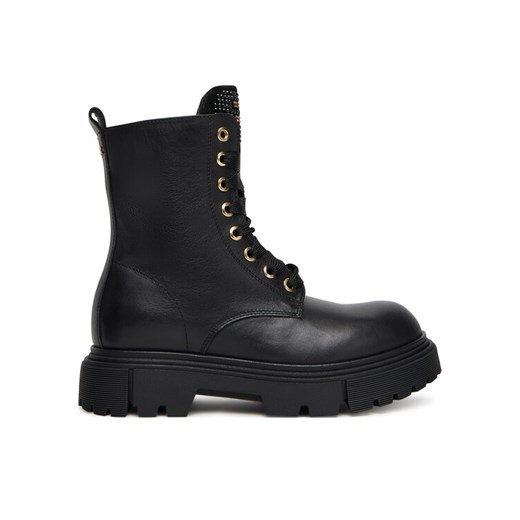 Elisabetta Franchi Trapery Lace-Up Bootie F4A5-E0411-1251 D Czarny ze sklepu MODIVO w kategorii Buty zimowe dziecięce - zdjęcie 184906133