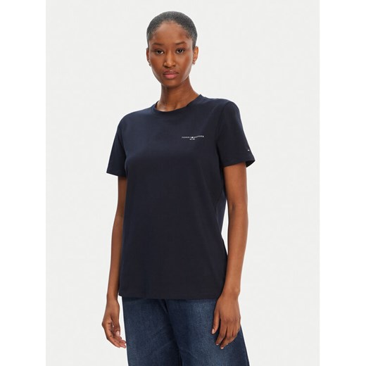 Tommy Hilfiger T-Shirt 1985 WW0WW37877 Granatowy Regular Fit ze sklepu MODIVO w kategorii Bluzki damskie - zdjęcie 184906150
