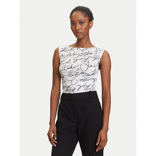 KARL LAGERFELD Body A3W17010 Écru Slim Fit ze sklepu MODIVO w kategorii Bluzki damskie - zdjęcie 184906252