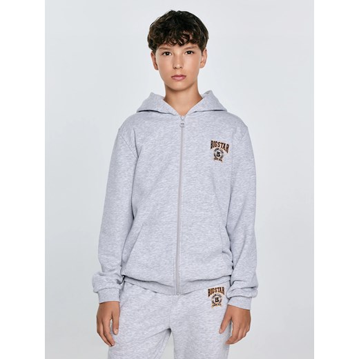 Bluza chłopięca rozpinana z kapturem szara Aron 901 ze sklepu Big Star w kategorii Bluzy chłopięce - zdjęcie 184907421