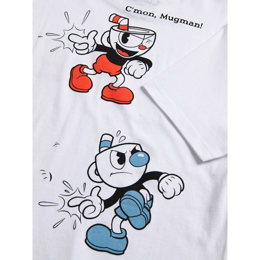 Reserved - T-shirt oversize Cuphead - biały Reserved 152 (11 lat) Reserved