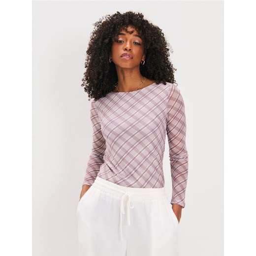 Sinsay - Bluzka z długimi rękawami w kratkę - wielobarwny ze sklepu Sinsay w kategorii Bluzki damskie - zdjęcie 184915030