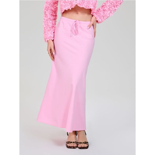 Sinsay - Spódnica midi z wiązaniem - różowy ze sklepu Sinsay w kategorii Spódnice - zdjęcie 184915170