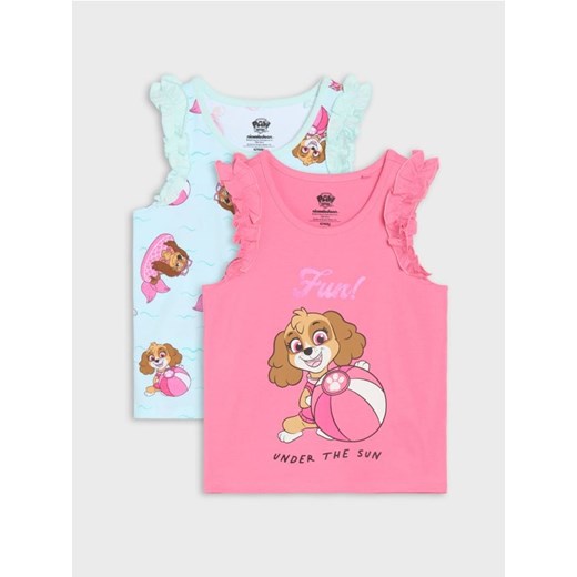 Sinsay - Koszulki bez rękawów z ozdobnymi falbanami 2 pack PAW Patrol - błękitny ze sklepu Sinsay w kategorii Bluzki dziewczęce - zdjęcie 184915643