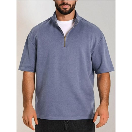 Sinsay - Bluza z krótkim rękawem - niebieski ze sklepu Sinsay w kategorii Bluzy męskie - zdjęcie 184915854