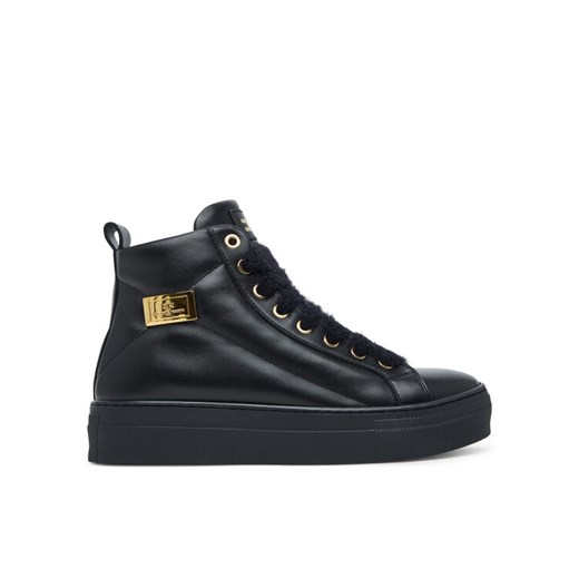 Botki Elisabetta Franchi High Top Lace Up F4-A9E-0362-1251930 D Czarny ze sklepu eobuwie.pl w kategorii Buty zimowe dziecięce - zdjęcie 184916440