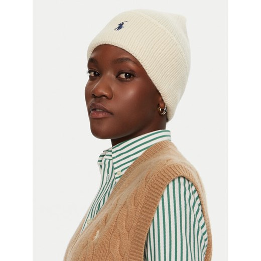 Czapka Polo Ralph Lauren 455954355006 Beżowy ze sklepu eobuwie.pl w kategorii Czapki zimowe damskie - zdjęcie 184916443