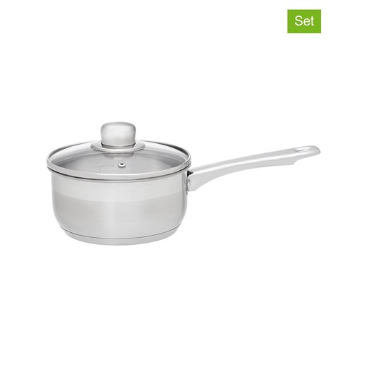 Maku 2-częściowy zestaw &quot;Basic&quot; w kolorze srebrnym - Ø 16 cm ze sklepu Limango Polska w kategorii Garnki - zdjęcie 184917801